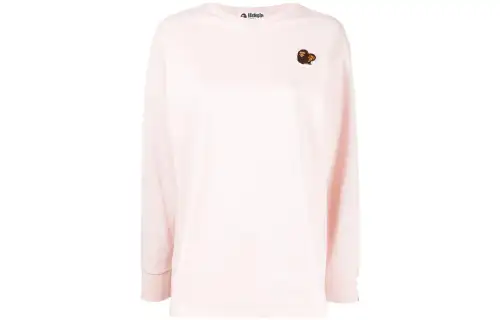 A BATHING APE T Shirts Women's Pink Crew Neck Moderate Straight Fit