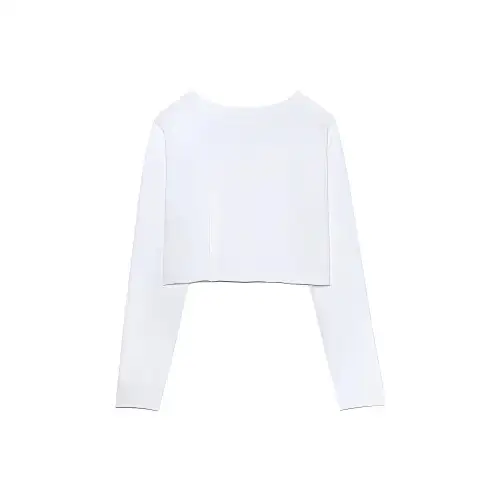 FILA Crop Tops Women's White 100 Crew Neck Moderate