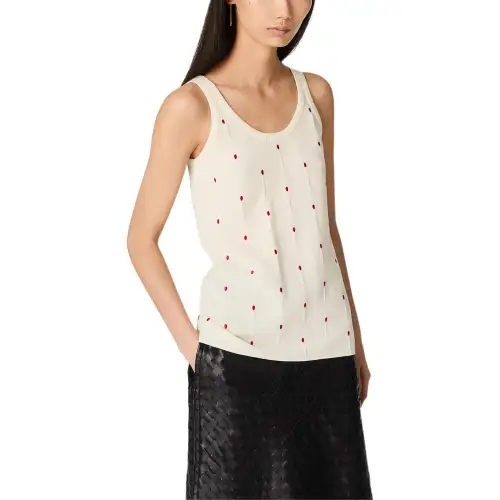 Bottega Veneta SS25 Tank Top Women's Patent Leather Chalk