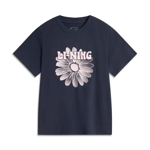 Li Ning Sports Life Collection T Shirt Women's Dark Marine Blue