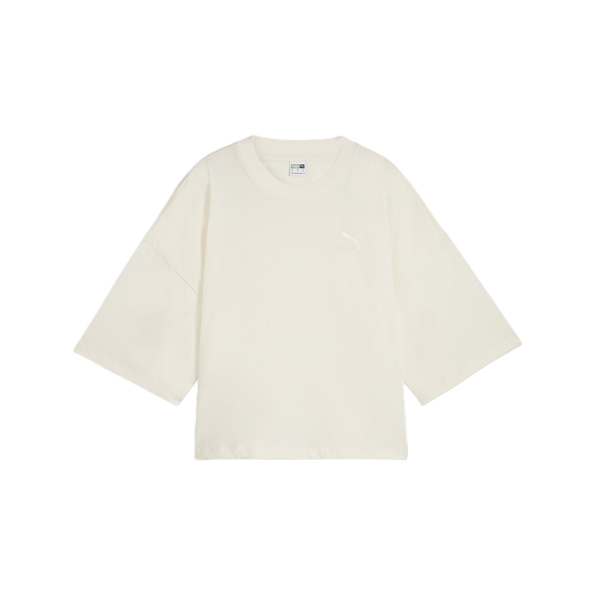 PUMA BETTER CLASSICS Drop Shoulder Sleeve T Shirt Women's Ecru