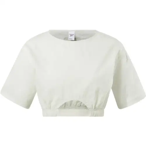 Reebok Crop Tops Women's Light Green Crew Neck Thickened