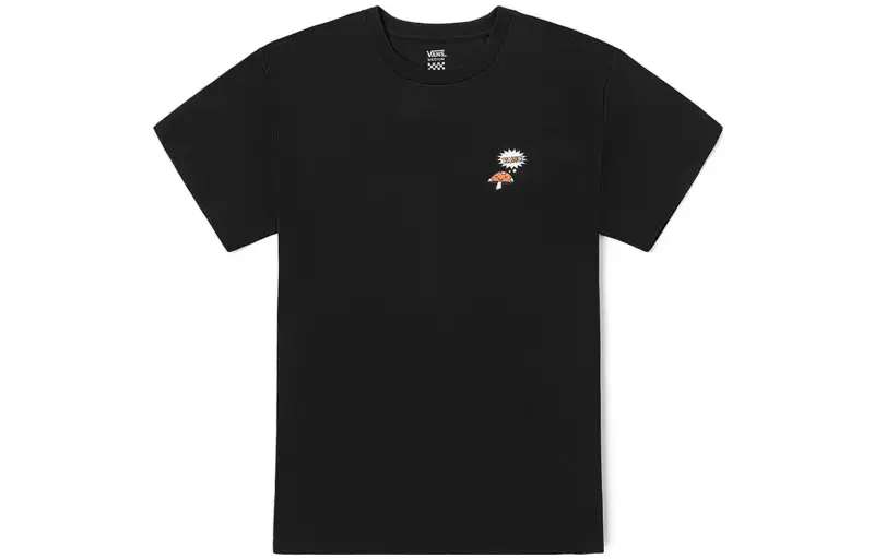 Vans T Shirts Women's Black Crew Neck Moderate Straight Fit