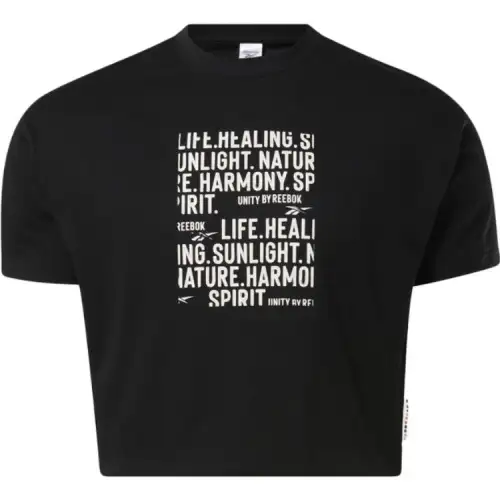 Reebok Crop Tops Women's Black Crew Neck Moderate