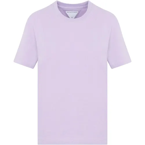 Bottega Veneta T Shirts Women's Purple Crew Neck Moderate Straight Fit