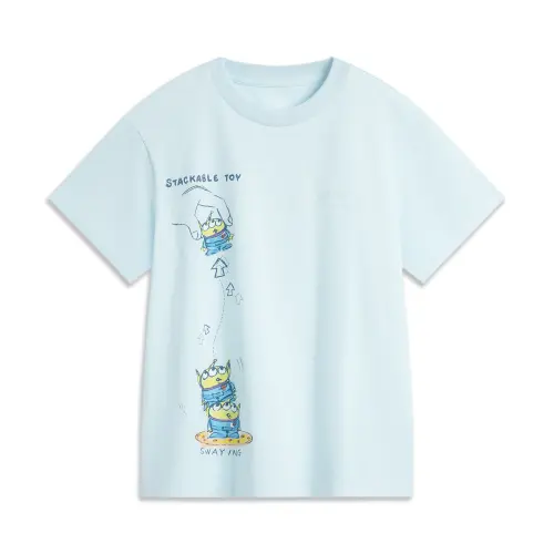 Li Ning x Disney T Shirt Women's Light Sky Blue