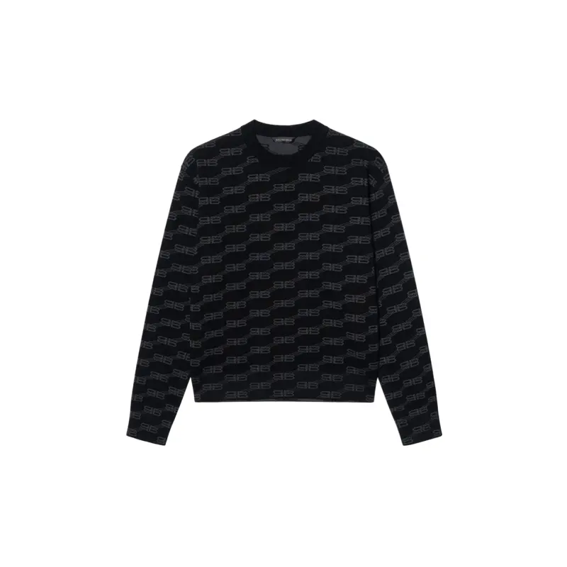 Balenciaga Bb Monogram Crewneck Black