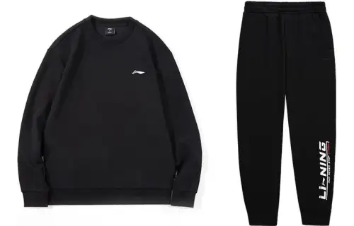 Li Ning Sweatshirt Set Men's Black+Black