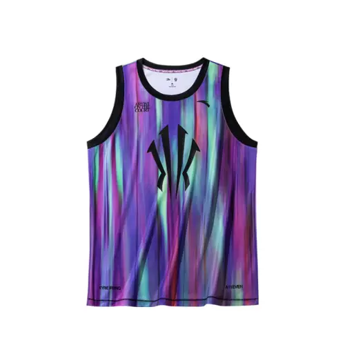 Anta Anta Kyrie Irving Series Gradient Letter Round Neck Comfortable Versatile Breathable Sleeveless Basketball Vest Same Style for Men and Women Pure White