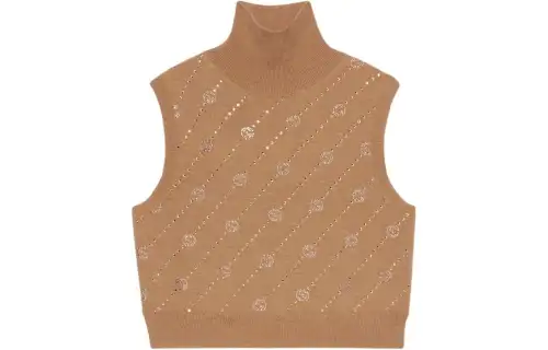 GUCCI T Shirts Women's Khaki Turtleneck Moderate Other