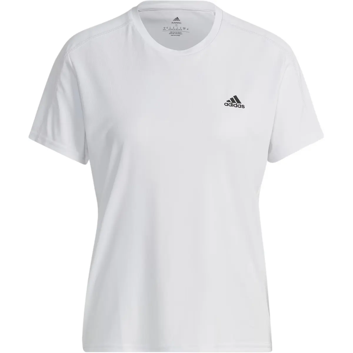 Adidas T-Shirts Women's White Crew Neck Moderate Straight Fit