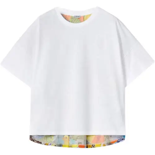 LOEWE T Shirts Women's White Crew Neck Moderate Straight Fit