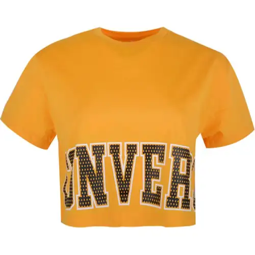 Converse Heritage Wordmark Easy Crop Top Women's Gold