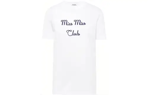 MIU MIU T Shirts Women's White Crew Neck Moderate Straight Fit