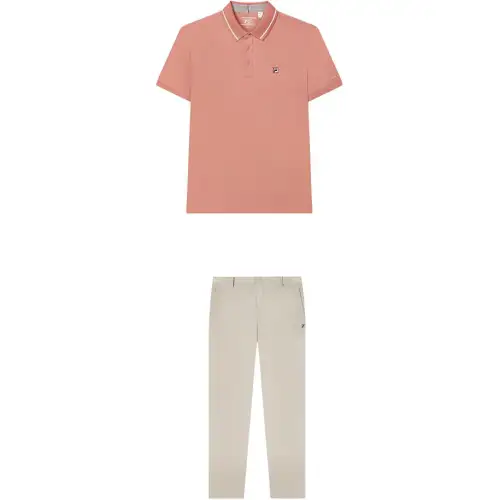 FILA Casual Sportswear Men's Light Orange Pink+Tunnel Gray