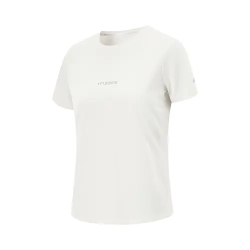 Li Ning Running Collection T Shirt Women's Champagne White