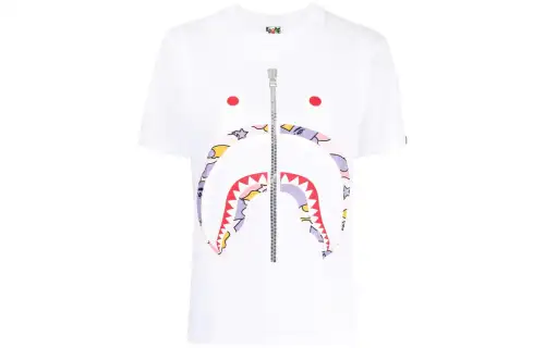 A BATHING APE T Shirts Women's White Crew Neck Moderate Straight Fit