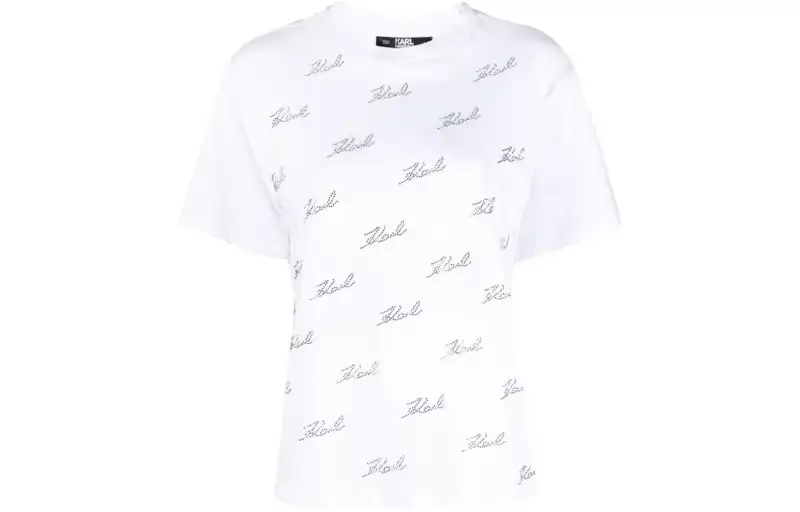 KARL LAGERFELD / Karl Lagerfeld Jeans Logo Embellished Crewneck T-Shirt