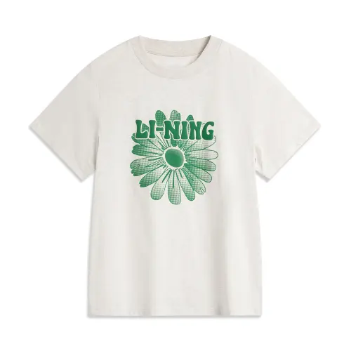 Li Ning Sports Life Collection T Shirt Women's Heather Gray Tile Gray