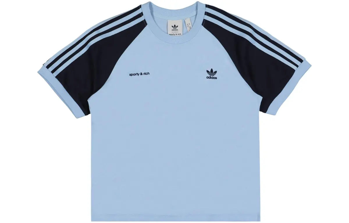 Adidas Originals X Sporty & Rich Ringer Tee Baby Blue/Navy