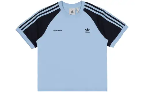 Adidas Originals X Sporty & Rich Ringer Tee Baby Blue/Navy