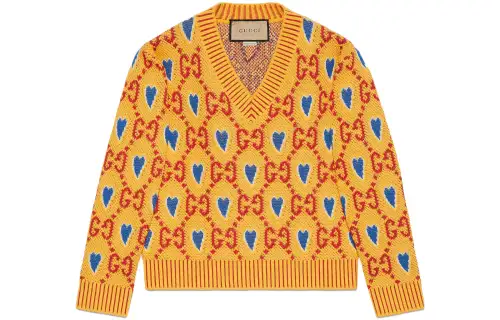 GUCCI Valentine's Day Collection FW23 Sweater Women's Yellow
