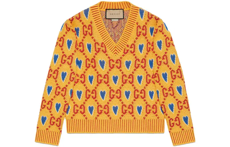 GUCCI Valentine's Day Collection FW23 Sweater Women's Yellow