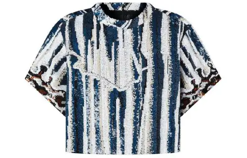 LOUIS VUITTON Animal Sequin Crop Top