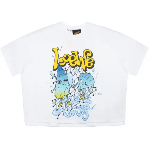 LOEWE Paula's Ibiza Drop Shoulder Sleeve T Shirt Women's White