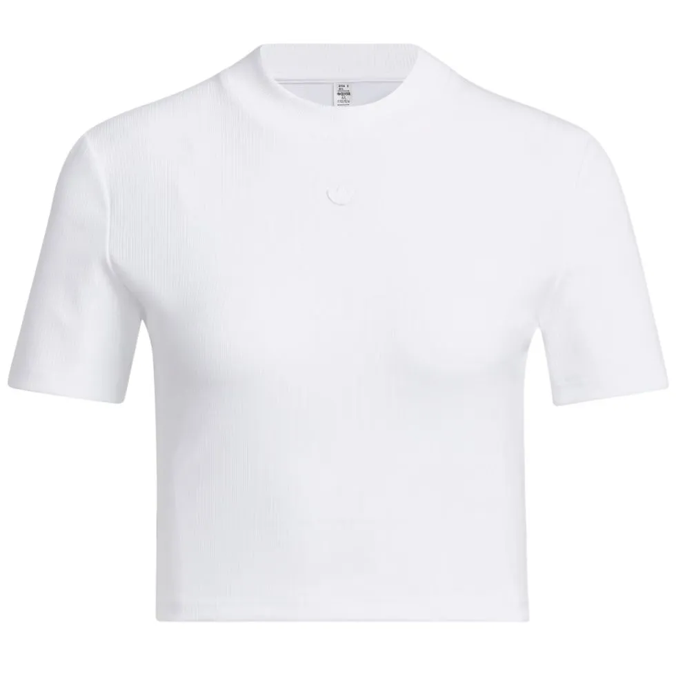 Adidas Originals Home Of Classics Crop Tops Women's White Crew Neck Moderate