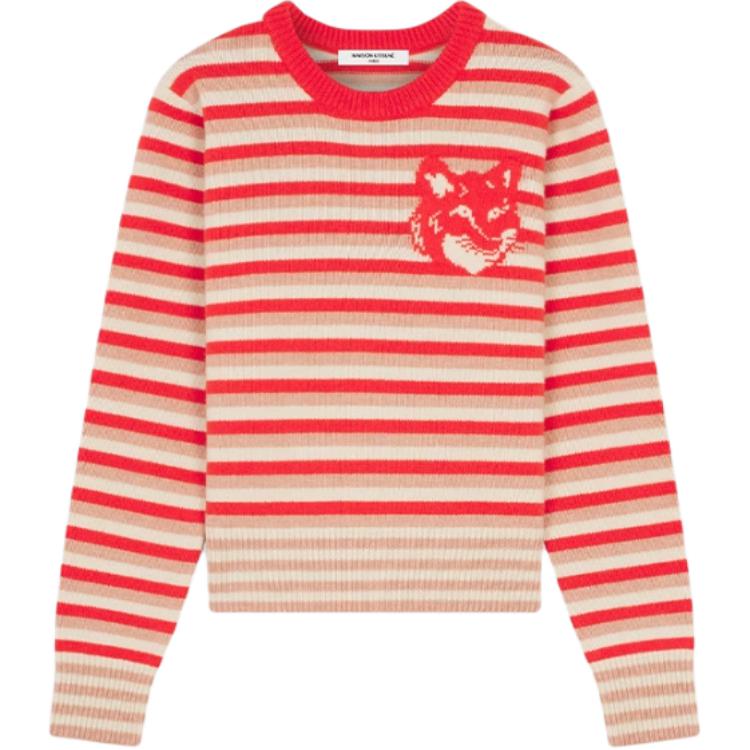 Женский свитер Maison Kitsune FW24 (красно-белый)