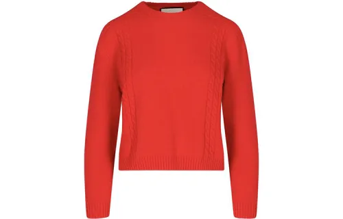 GUCCI Sweaters Women's Red Crew Neck Moderate Straight Fit
