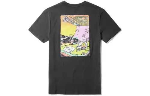 Vans T Shirts Women's Black Crew Neck Moderate Straight Fit