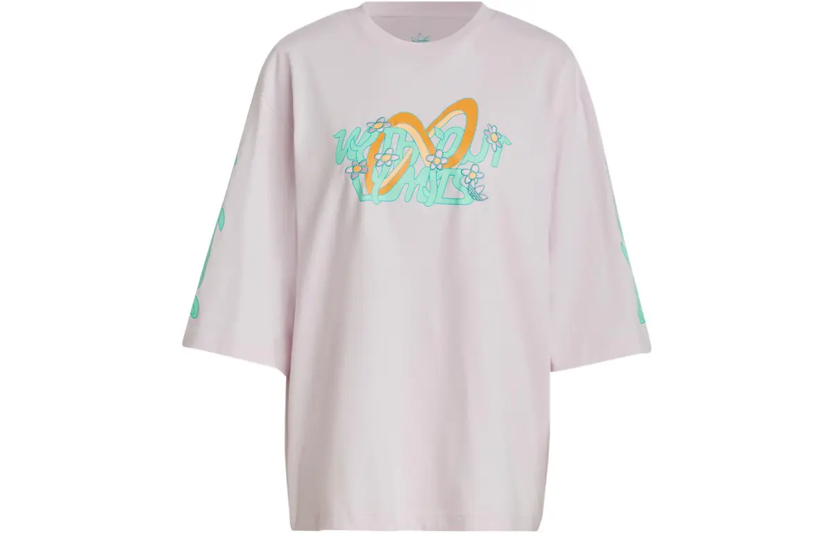 Adidas Originals T-Shirts Women's Pink Crew Neck Moderate