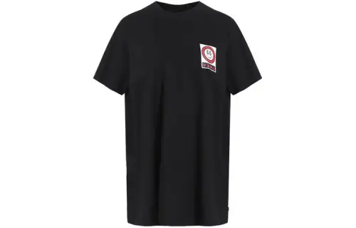 Vans T Shirts Women's Black Crew Neck Moderate Straight Fit