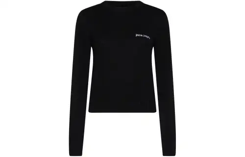 Palm Angels logo-embroidered cropped jumper