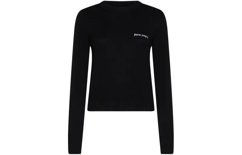 Palm Angels logo-embroidered cropped jumper