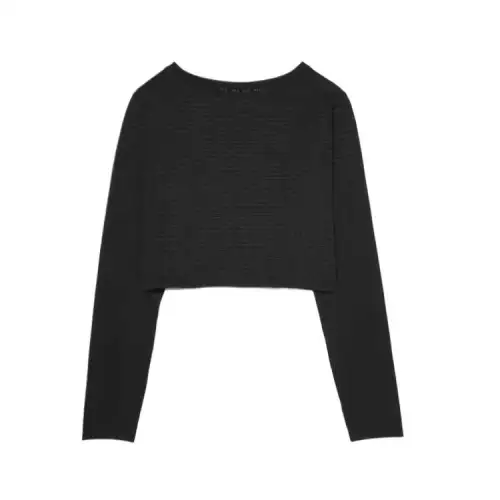 FILA Crop Tops Women's Black Crew Neck Moderate