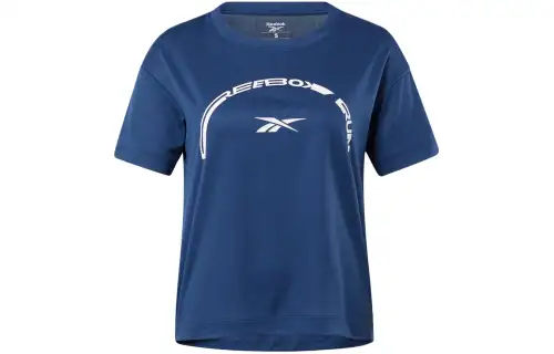 Reebok CYCLED Collection Running SW Graphic Tee T Shirt Women's Batik Blue