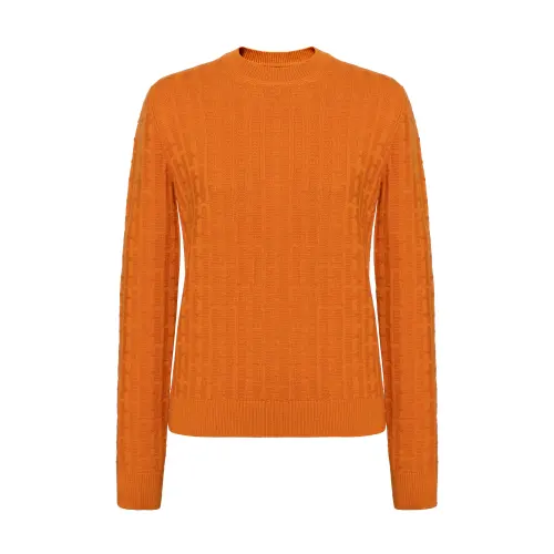 HERMES SS23 Sweaters Women's Orange Crew Neck Moderate A Line