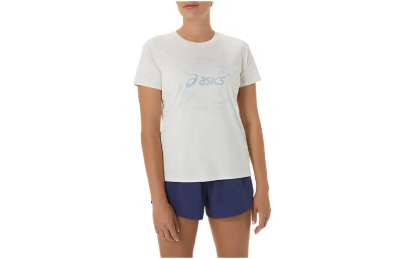 Asics Nagino Graphic Run Ss Top T Shirt Women's White