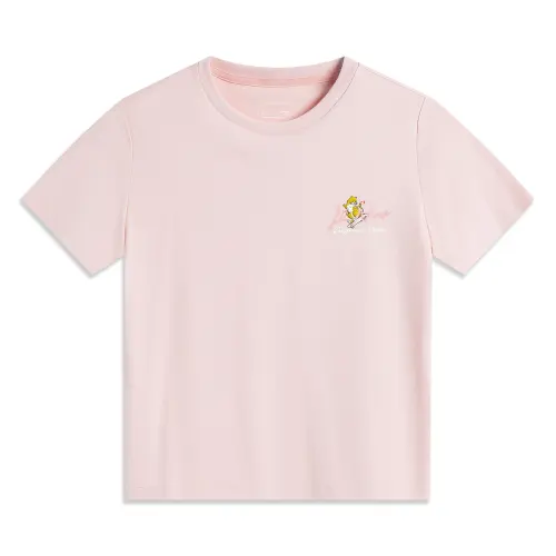 Li Ning Sports Life Collection T Shirt Women's Light Blush Pink