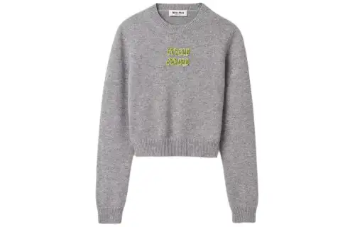 MIU MIU Sweaters Women's Gray Crew Neck Moderate Other