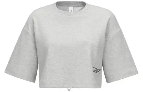 Reebok Drop Shoulder Sleeve T Shirt Women's Gray