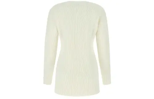 OFF-WHITE ribbed-knit wool jumper