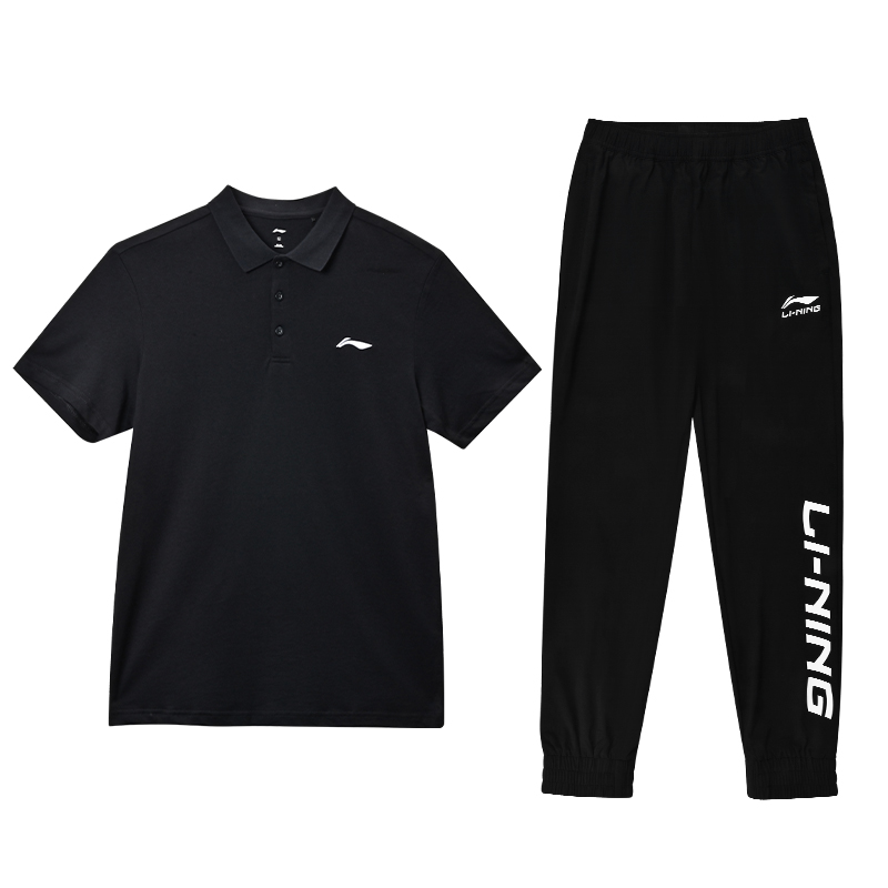 Li Ning Casual Sportswear Men’s Two Piece Set Standard Black