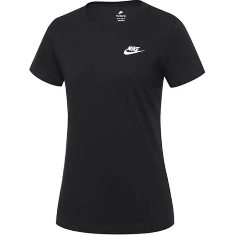 Nike T-Shirts Women's Black Crew Neck Moderate Nipped-in Waist
