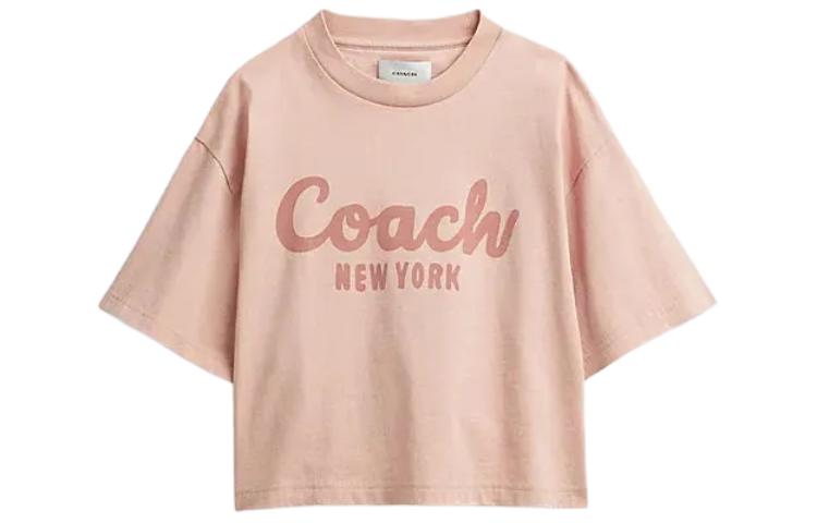 Женская футболка Coach SS24 (розовая)