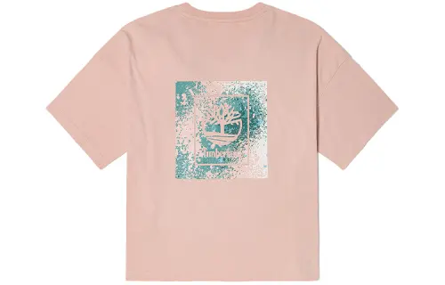 Timberland T Shirts Women's Light Pink Crew Neck Moderate Straight Fit