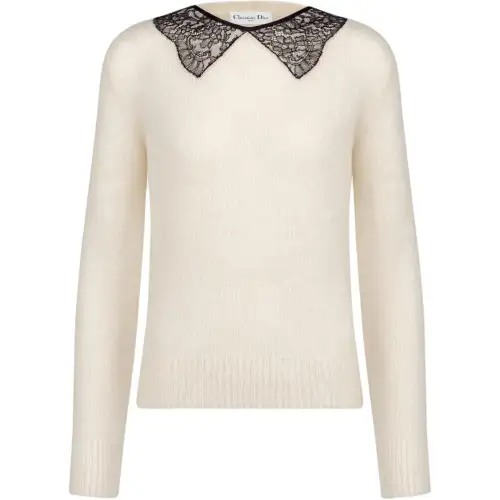 DIOR Sweaters Women's Beige Crew Neck Moderate Other